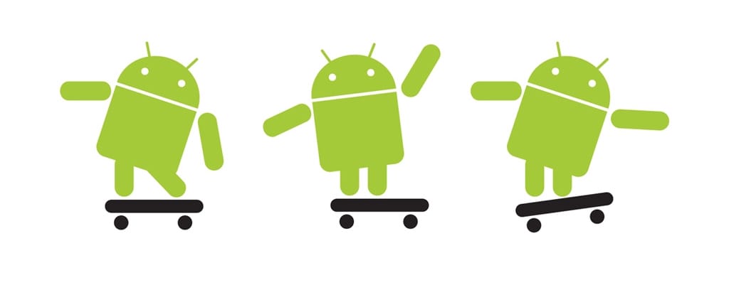 android logo on skateboard