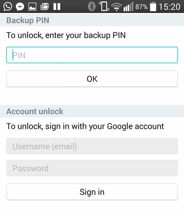 How to unlock my phone from google account