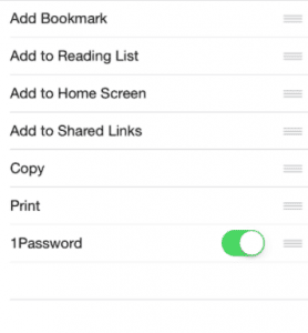 How to enable 1password in Safari for IOS