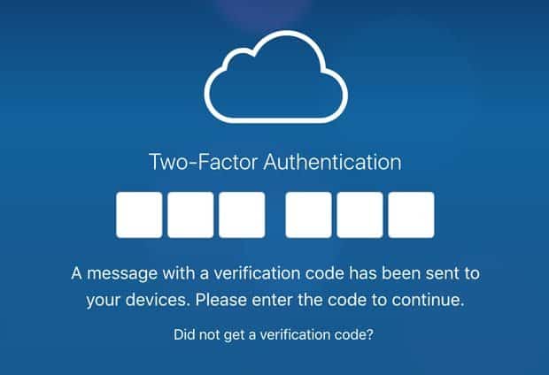 icloud 2 factor authentication