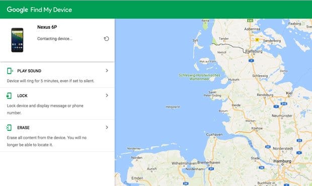 google find my device interface