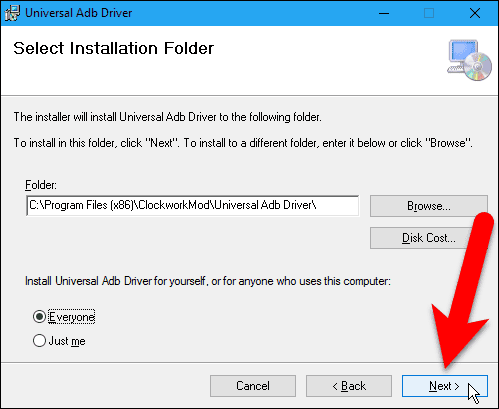 Select Installation Folder.