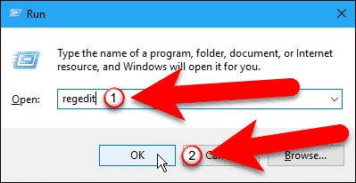 Open the Registry Editor using the Run dialog box.