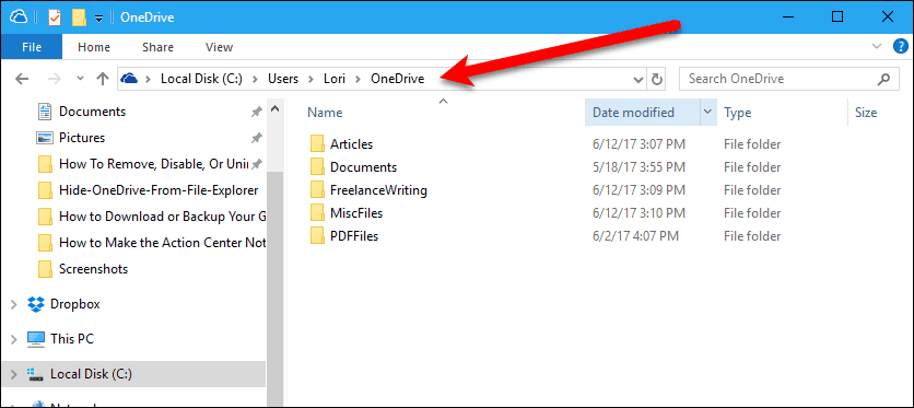 OneDrive is just a regular folder