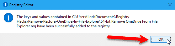 Registry keys successfully added
