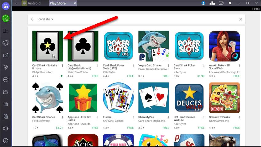 Search for an app in the Play Store