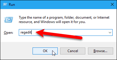 Open Registry Editor to delete registry keys
