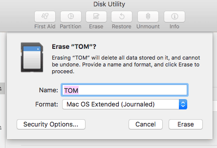 mac disk utility erase waiting for partition