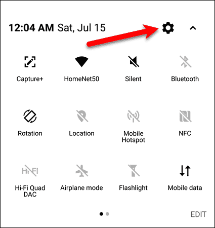 Tap the Settings icon on an LG device