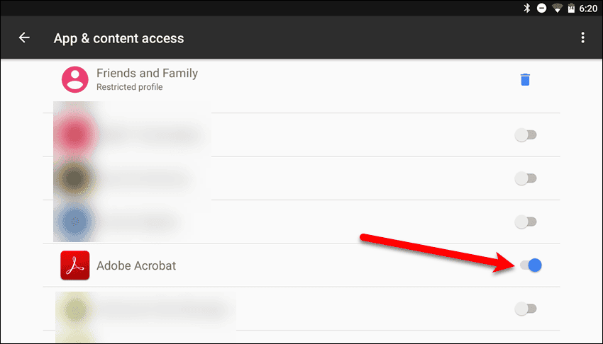 Allow access to certain apps