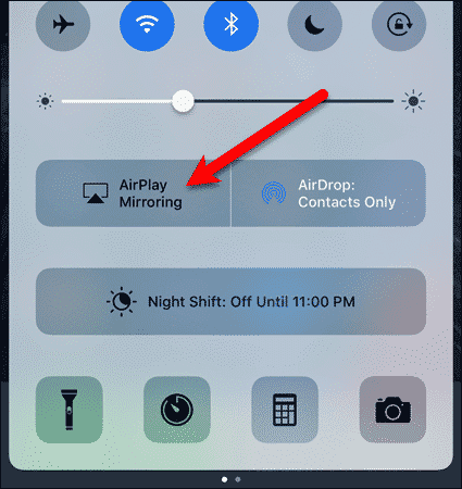 Tap AirPlay in iOS 10