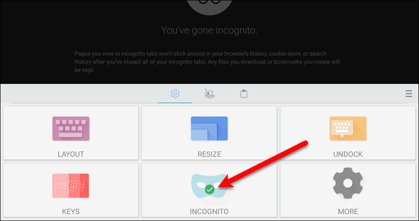 SwiftKey Incognito mode checked