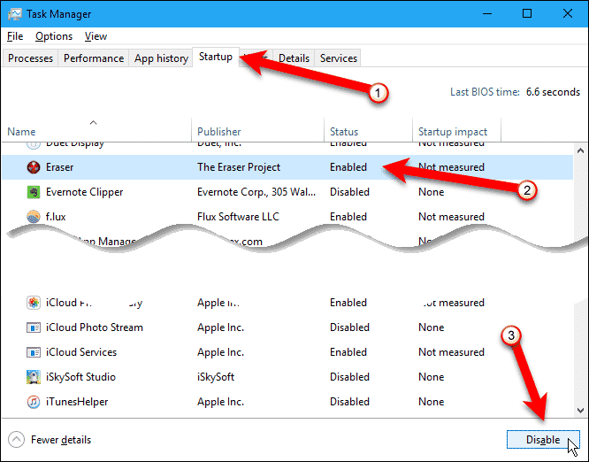 Disable Startup Programs in Task Manager