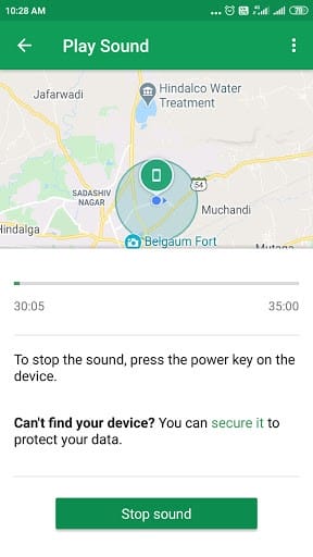 Play sound to track your Android - screenshot