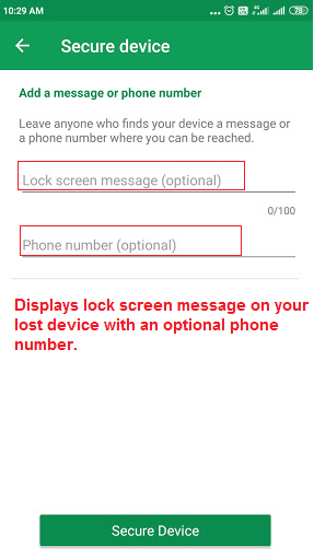 Display message on the lock screen