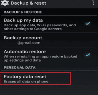 How to factory reset an Android phone?