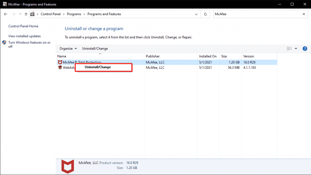 Mcafee antivirus how to uninstall