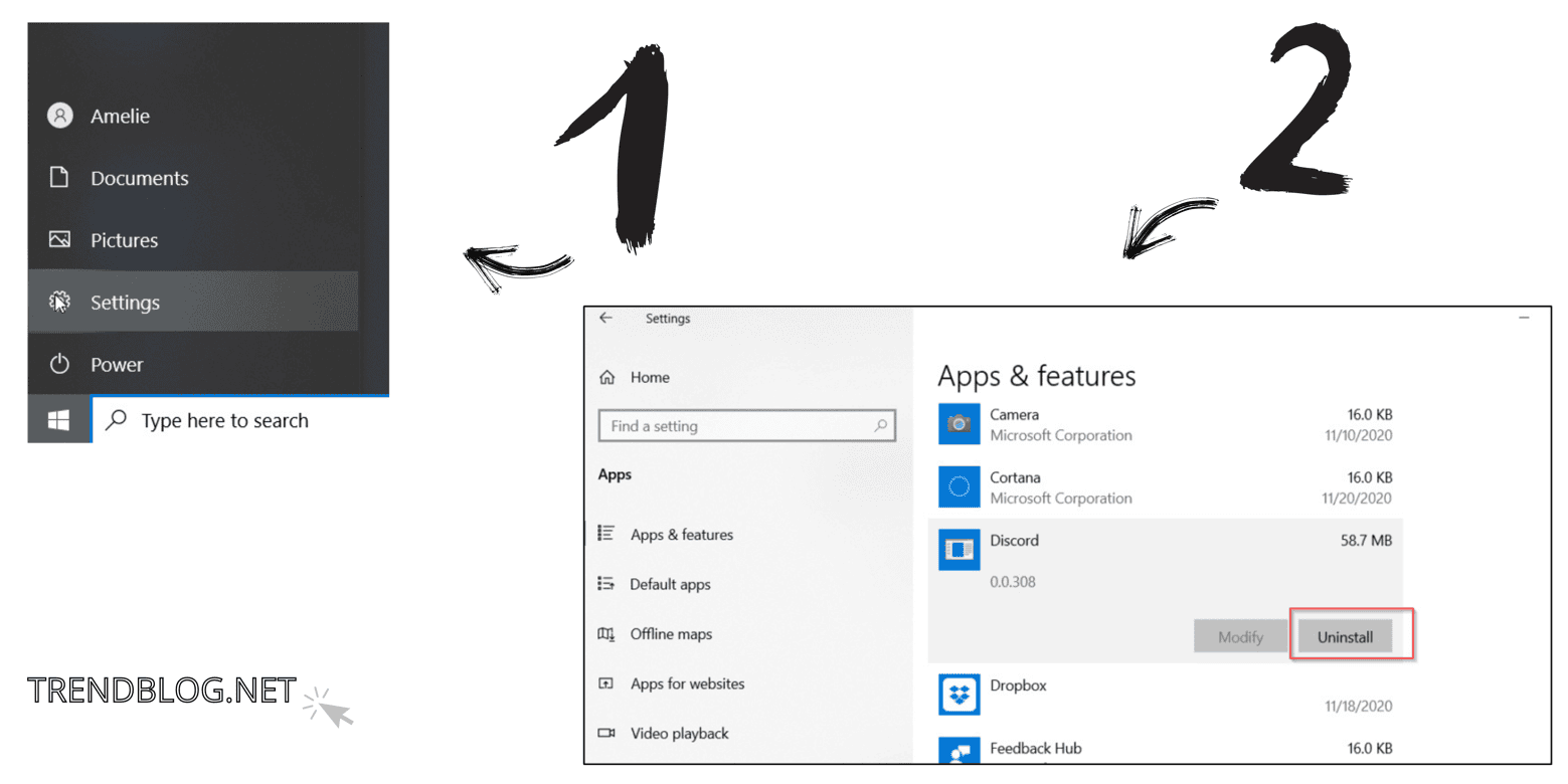 uninstall discord on any device