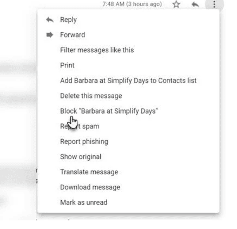 block Contacts in Gmail