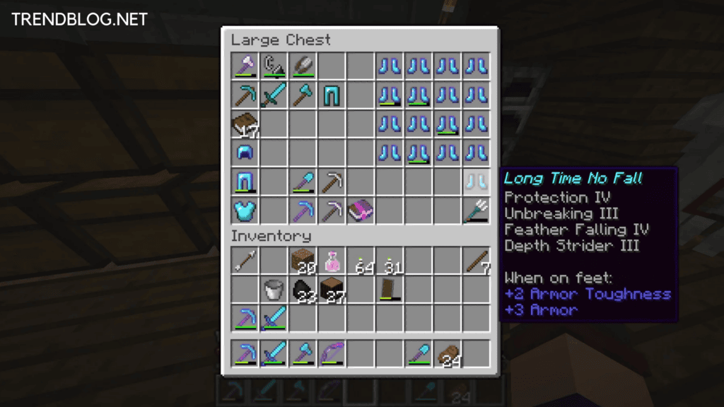 Enchantment in Minecraft Feather Falling  Code and Guide - 27