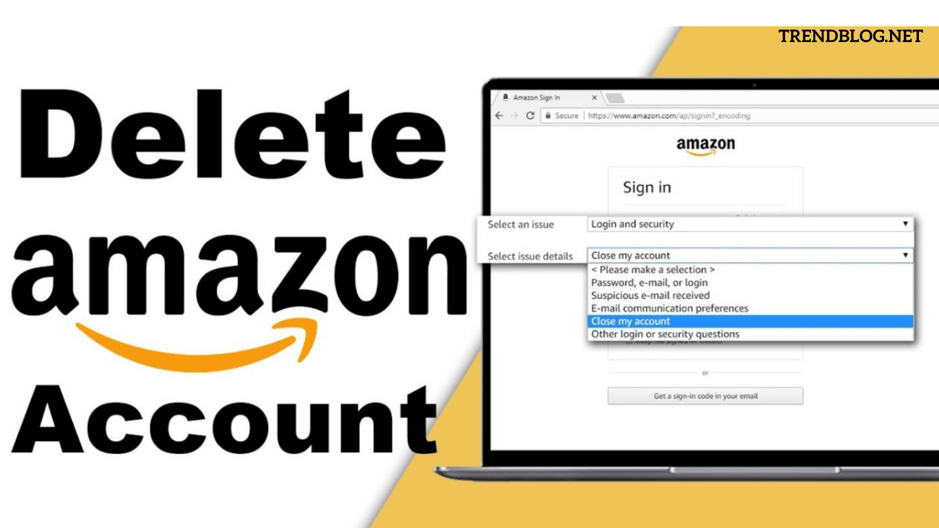 How to delete an Amazon account