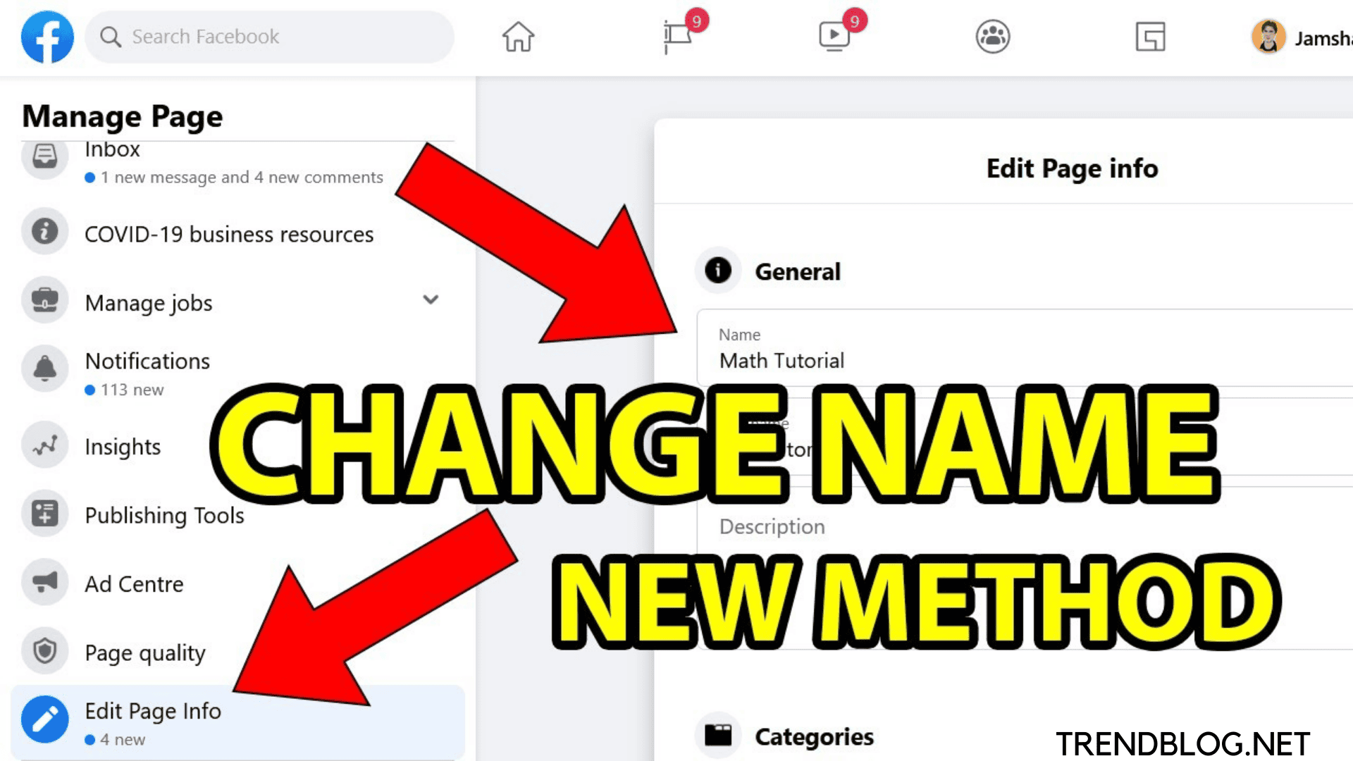 how to change my profile name on my facebook page