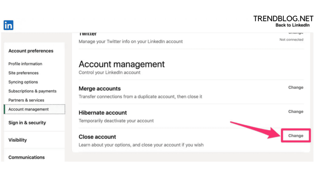 Account managment linkedin account
