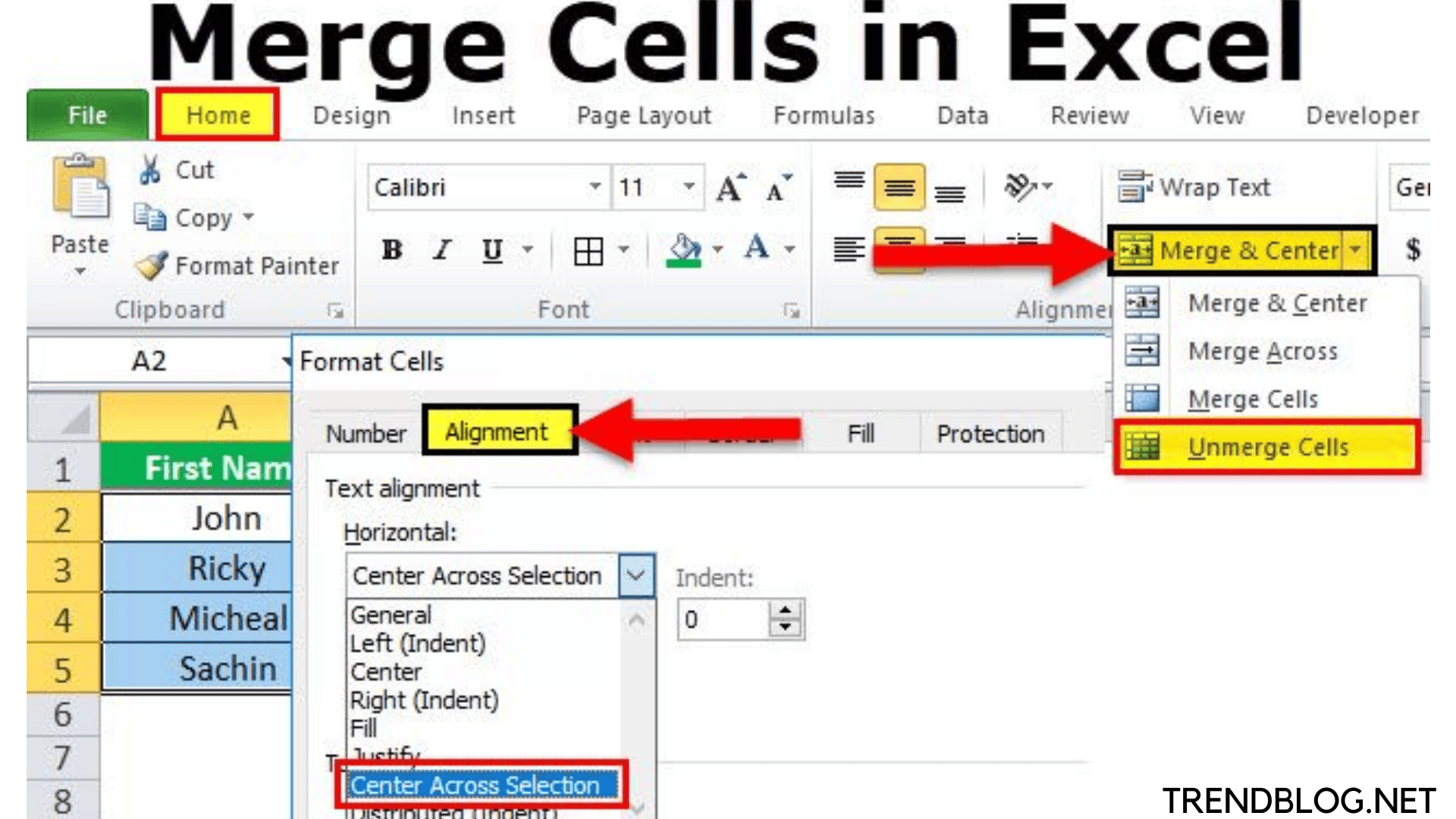  Quickest and the Easiest Ways to Merge and Unmerge cells