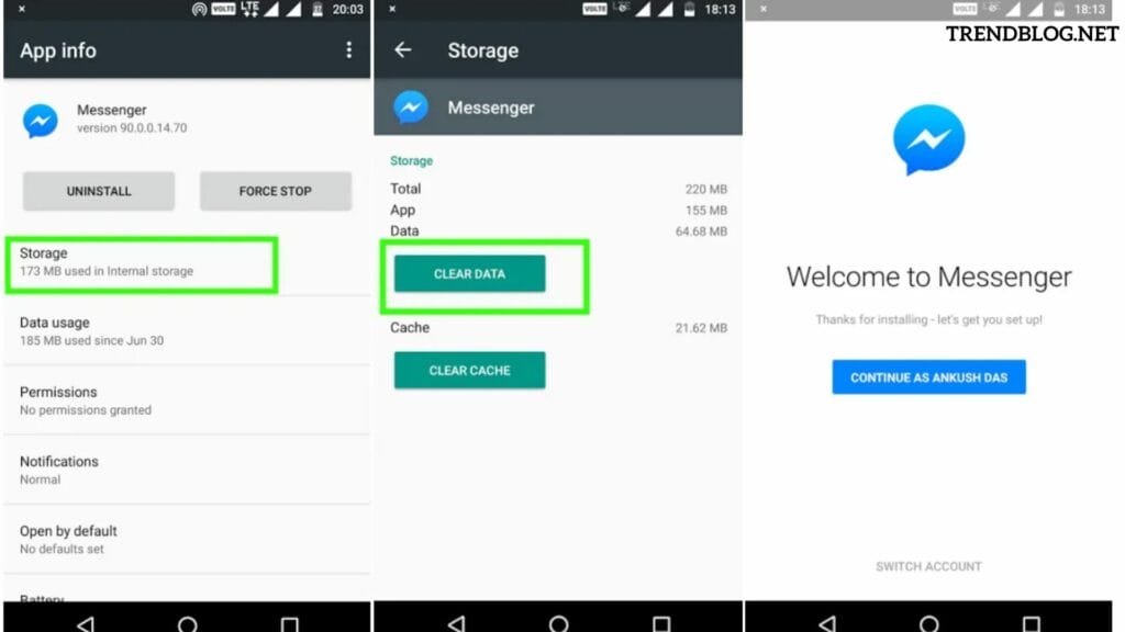 how to log out from messenger