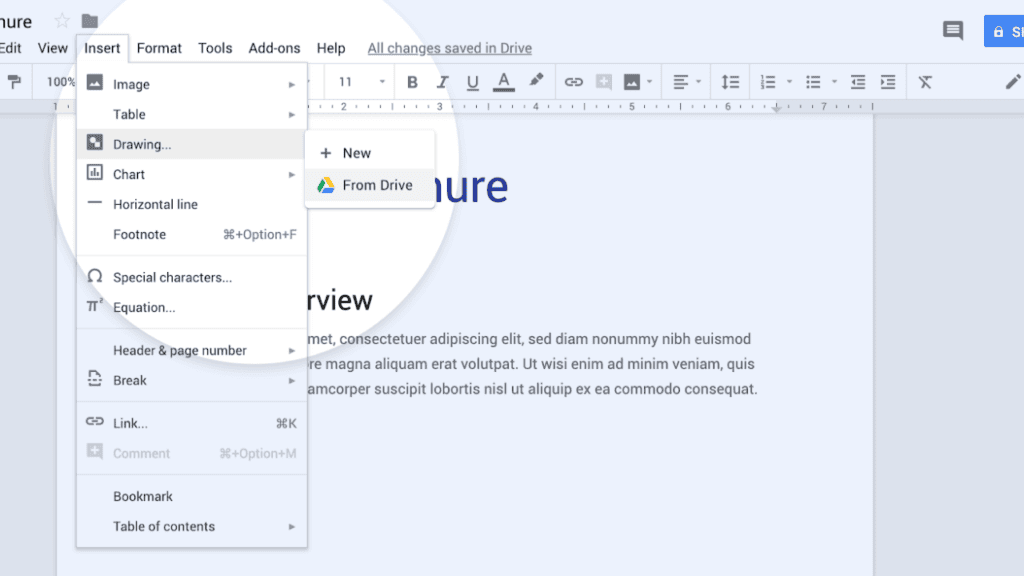 How to insert google drawing into slides