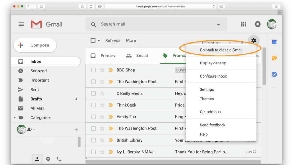 How to Revert Gmail to its Classic Design - 86