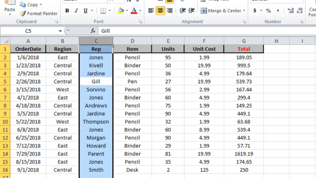 How to Select the Entire Column in Excel Table - 84