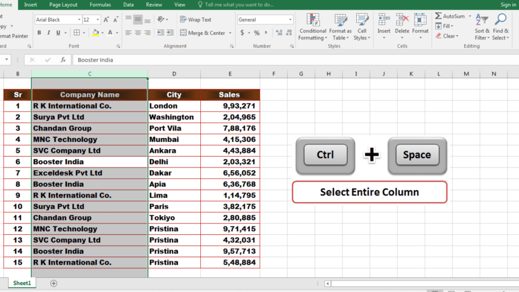 How to Select the Entire Column in Excel Table - 59