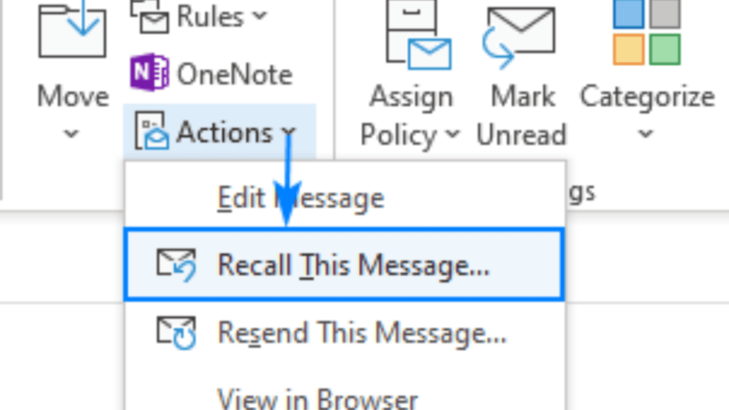How to recall an email in outlook