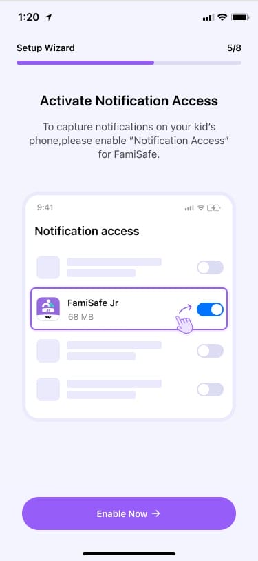 Activate notification access