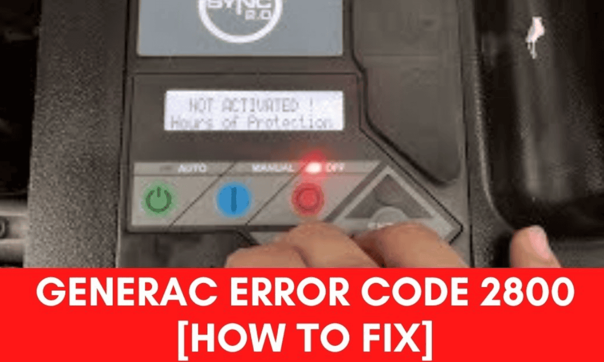 generac error code 2800