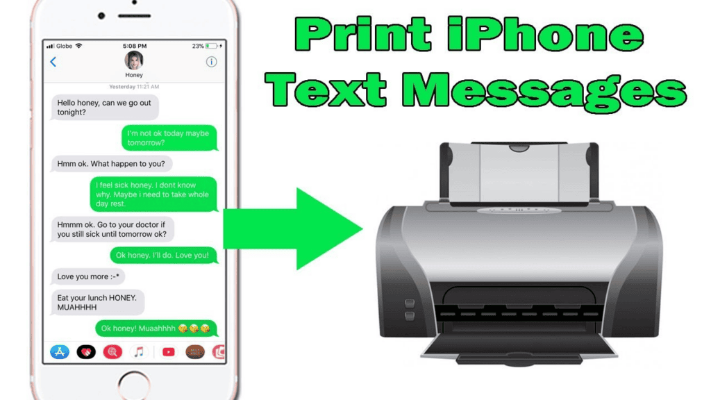 how to print text messages from iphone