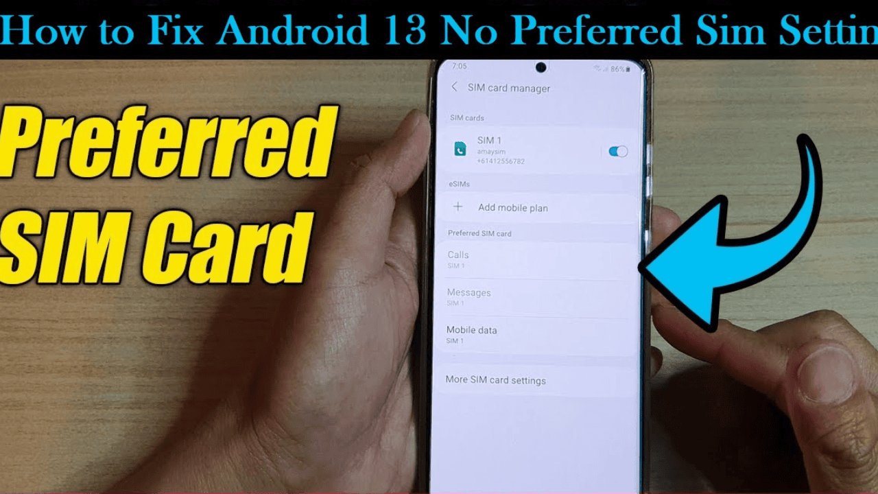 android 13 no preferred sim setting