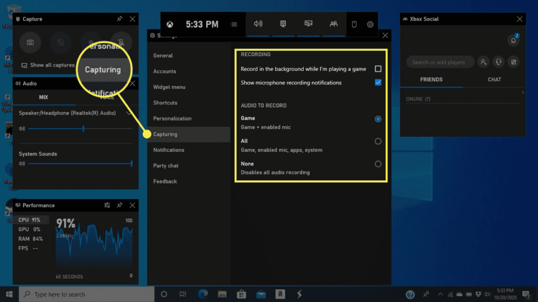 How to Make Xbox Game Bar Record Windows Desktop?