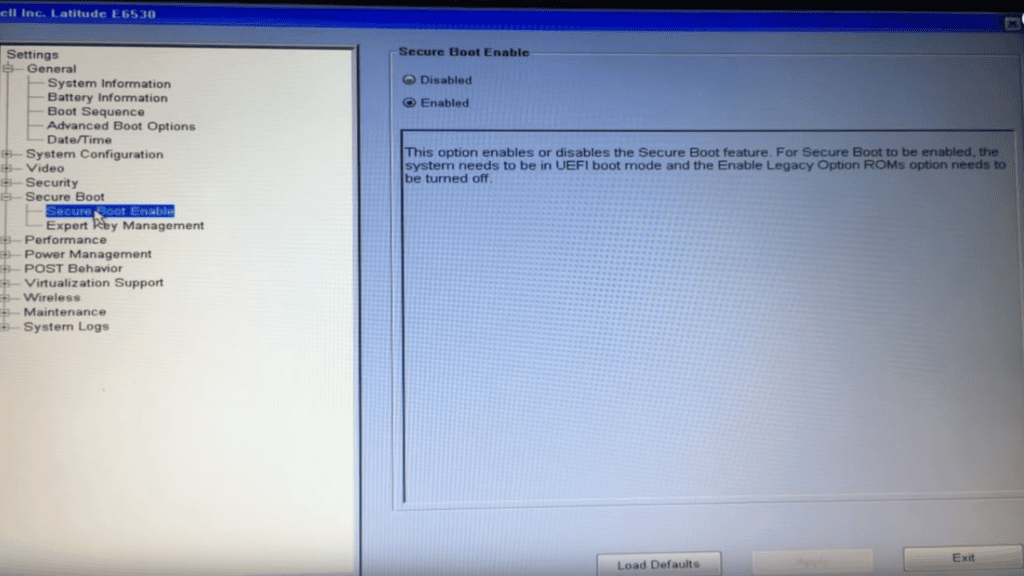 How to Enable Secure Boot on Dell laptops?