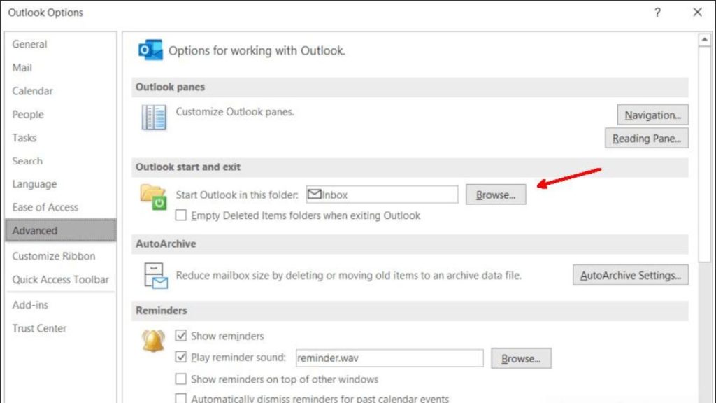 how to set default mail account in outlook