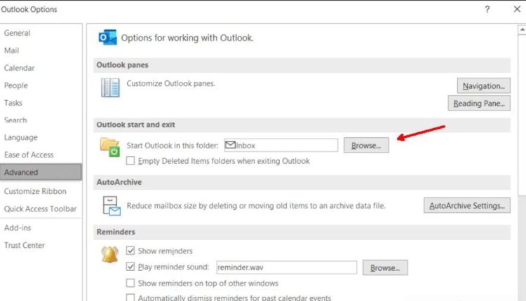 how to set the default mail account in outlook