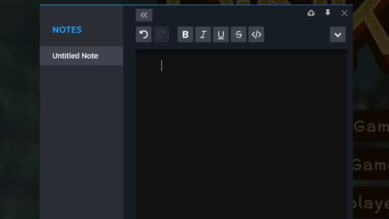 How to use the Steam Notes feature