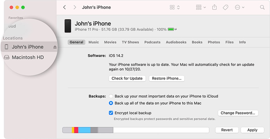 Transfer Data to New iPhone with Finder
