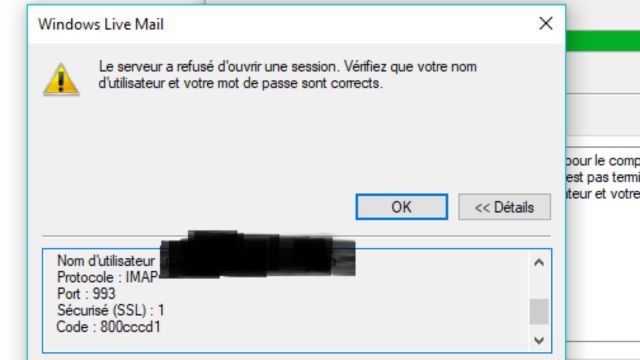 Gmail error 800cccd1