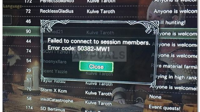 How to Fix Error Code 50382-MW1 in Monster Hunter?