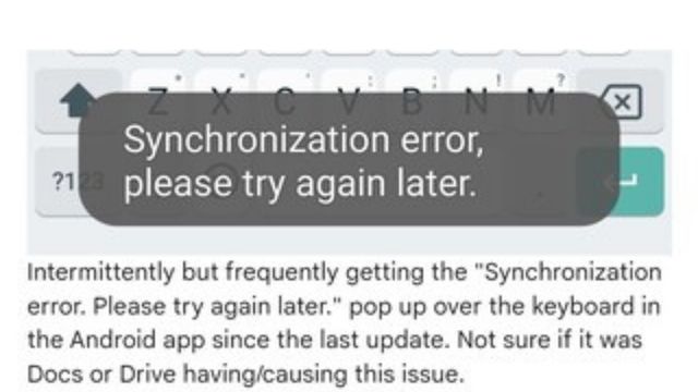 google drive synchronization error