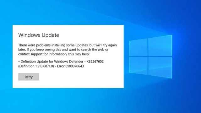 windows update error 0x80070643