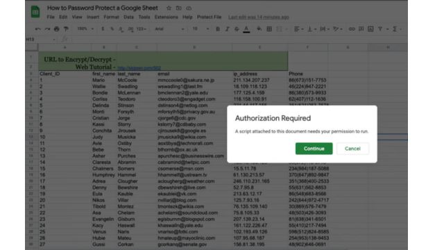 How to password-protect a Google Sheet