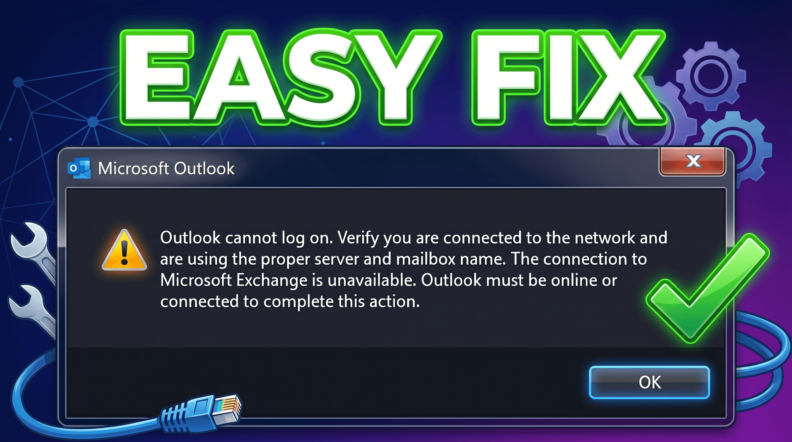 Outlook cannot Log On